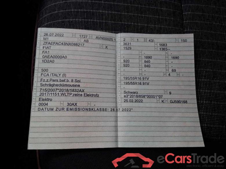 Fiat 500 e (332) Lim. (2020->) DE - LimS3, Icon (42 kWh), 2020 - 2025 #4